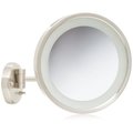 Jerdon Jerdon HL1016NL Jerdon First Class 5X Lighted Wall Mount Mirror in Nickel HL1016NL